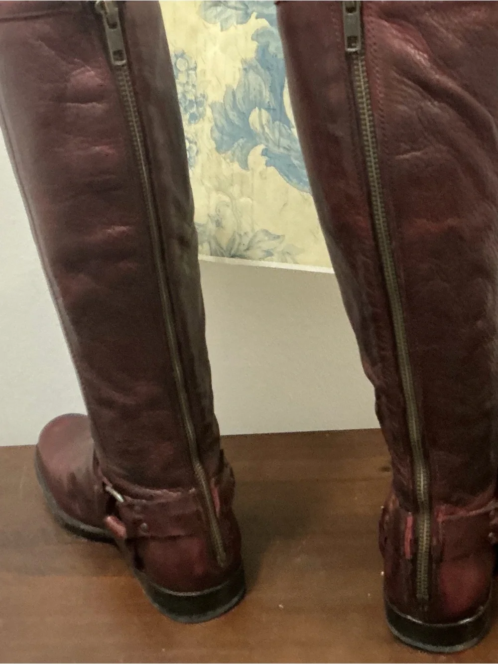 Frye Tall Harness Riding Boot in Dark Brown Leather